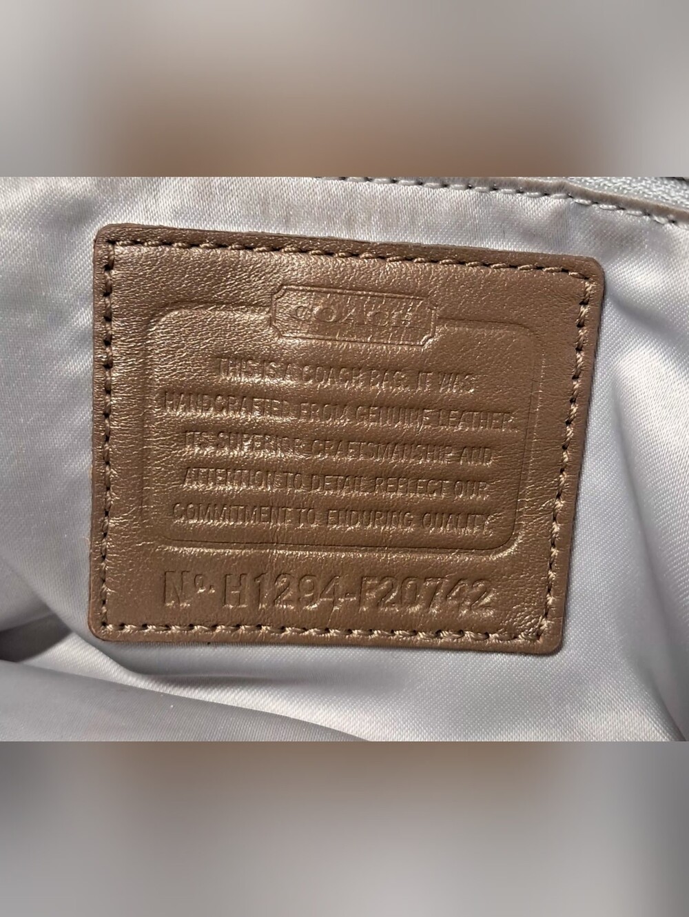 Vintage Y2K Coach Gallery Embossed Leather Tote Bag F20742 Metallic Like New - Picture 5 of 12